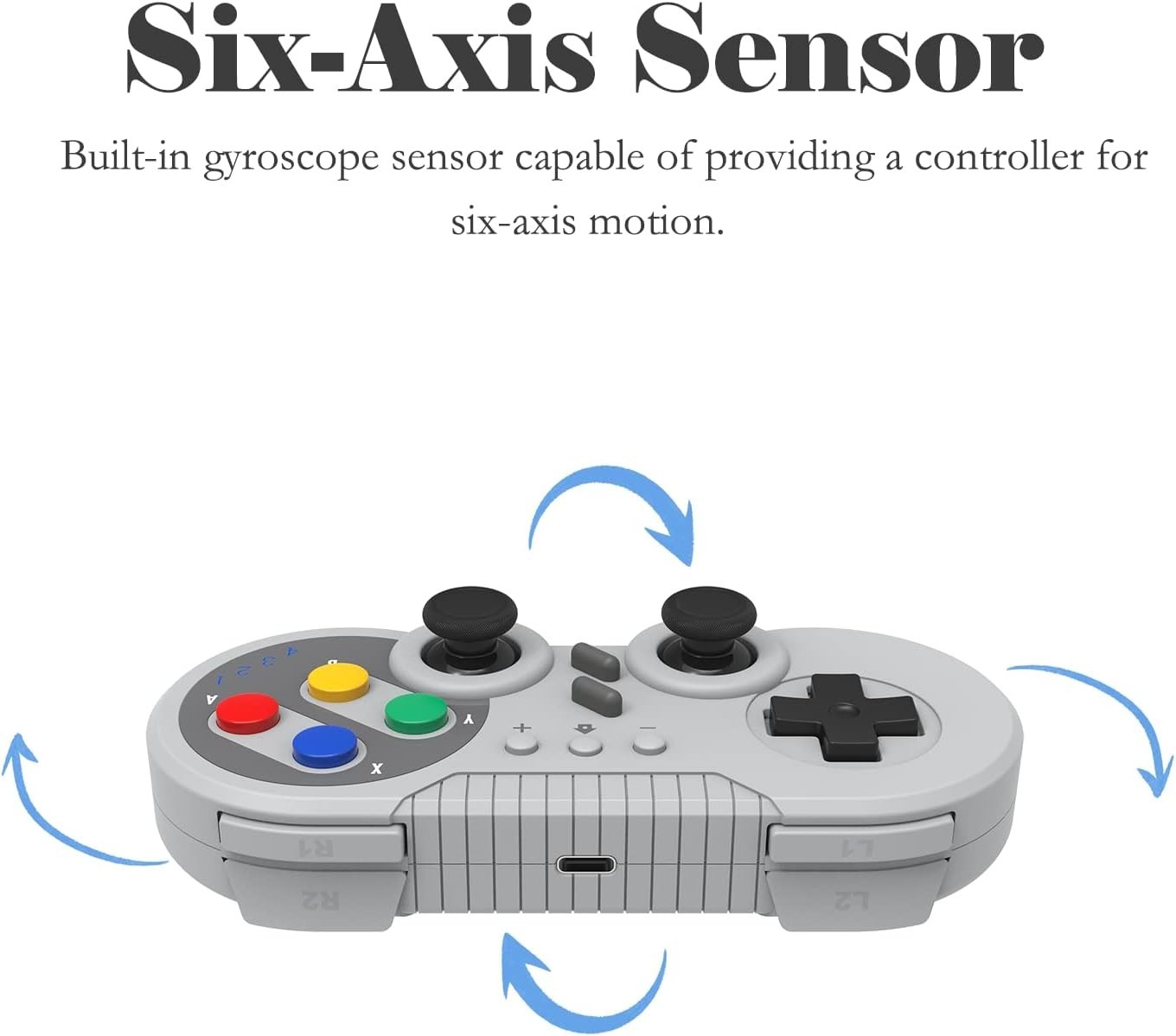 Wireless Switch Gamepad Gray with Motion Vibration Turbo for NS PC – Classic …