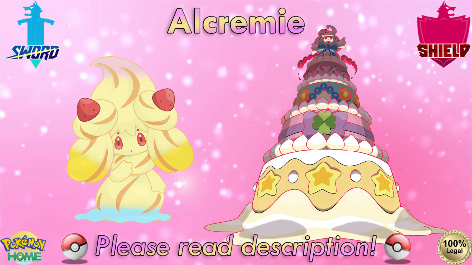 ⚔️Non-shiny Alcremie All 63 Forms Gigantamax 6IV🛡️Sword/Shield HOME (💯Legal)