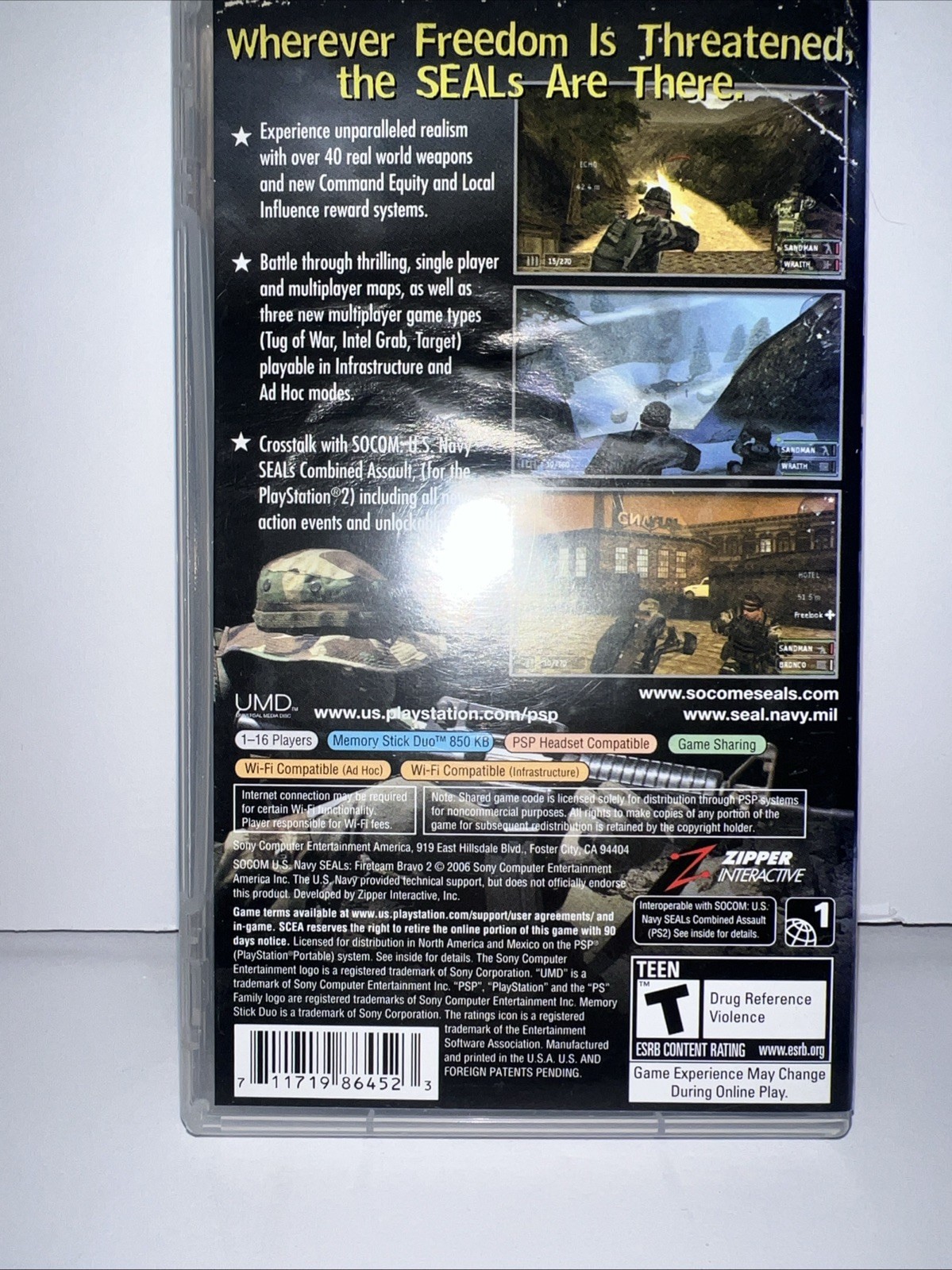 SOCOM U.S. Navy Seals: Fireteam Bravo 2 (Sony PSP, 2006) *CIB*