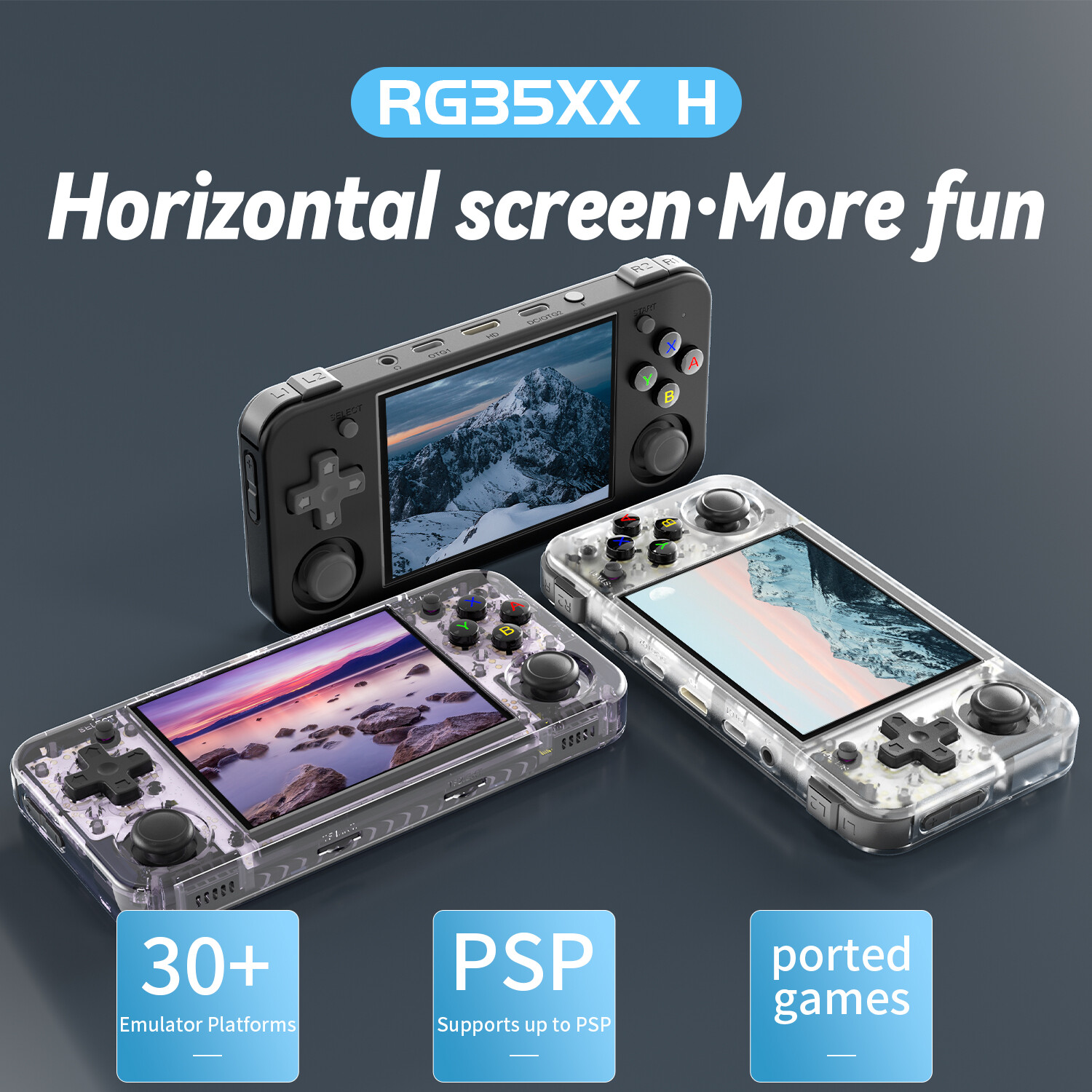 ANBERNIC RG35XX H handheld Game Console 3.5-inch IPS Screen 64G 5K+ Games Gifts