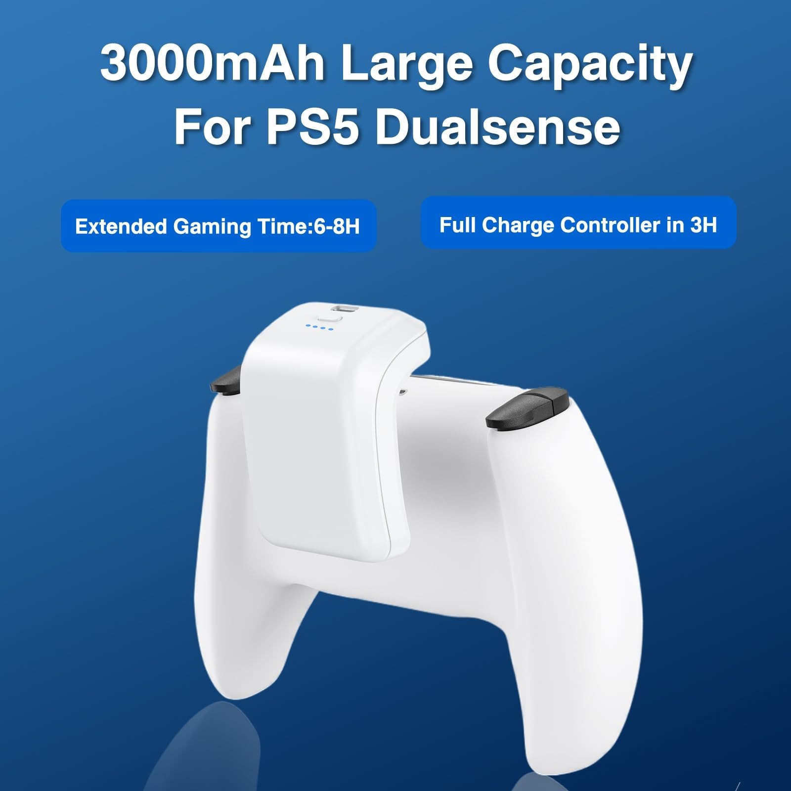 2X 3000mAh PS5 Controller Battery Pack – External Replacement & USB-C Charger