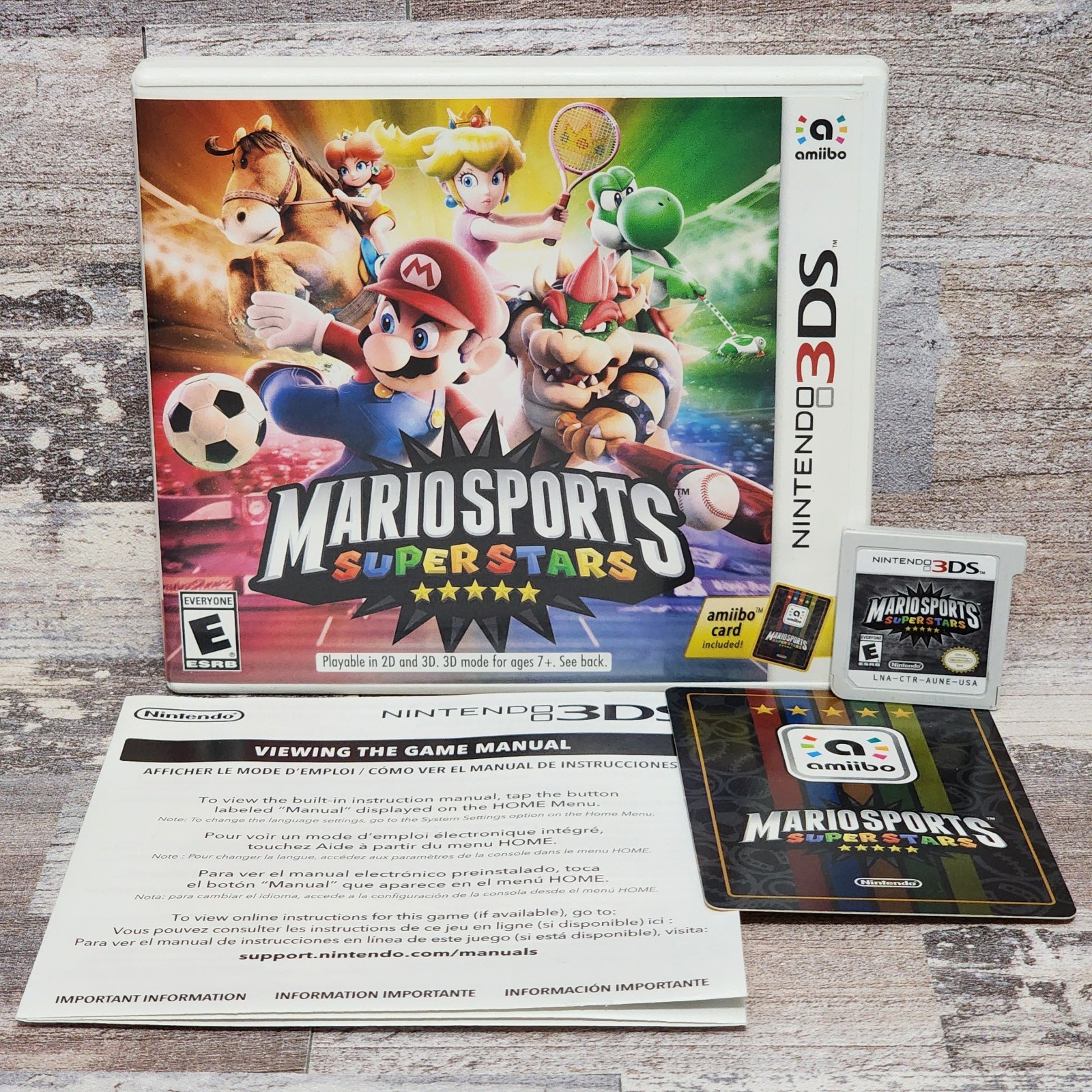 Nintendo 3DS Mario Sports Superstars Used Game Complete In Box w/ Amiibo Card
