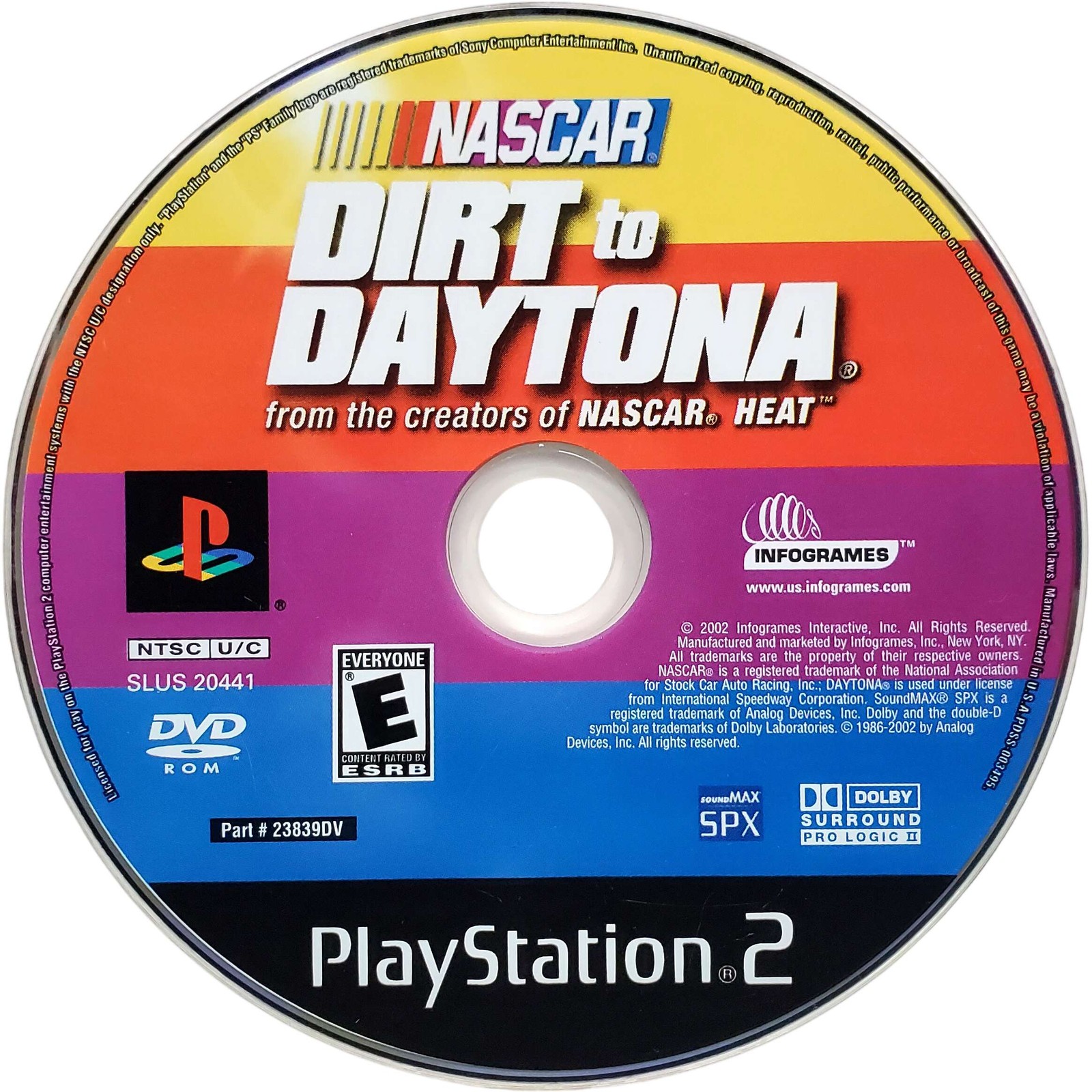 NASCAR Dirt To Daytona – Sony Playstation 2 PS2 Tested 1Y Guarantee