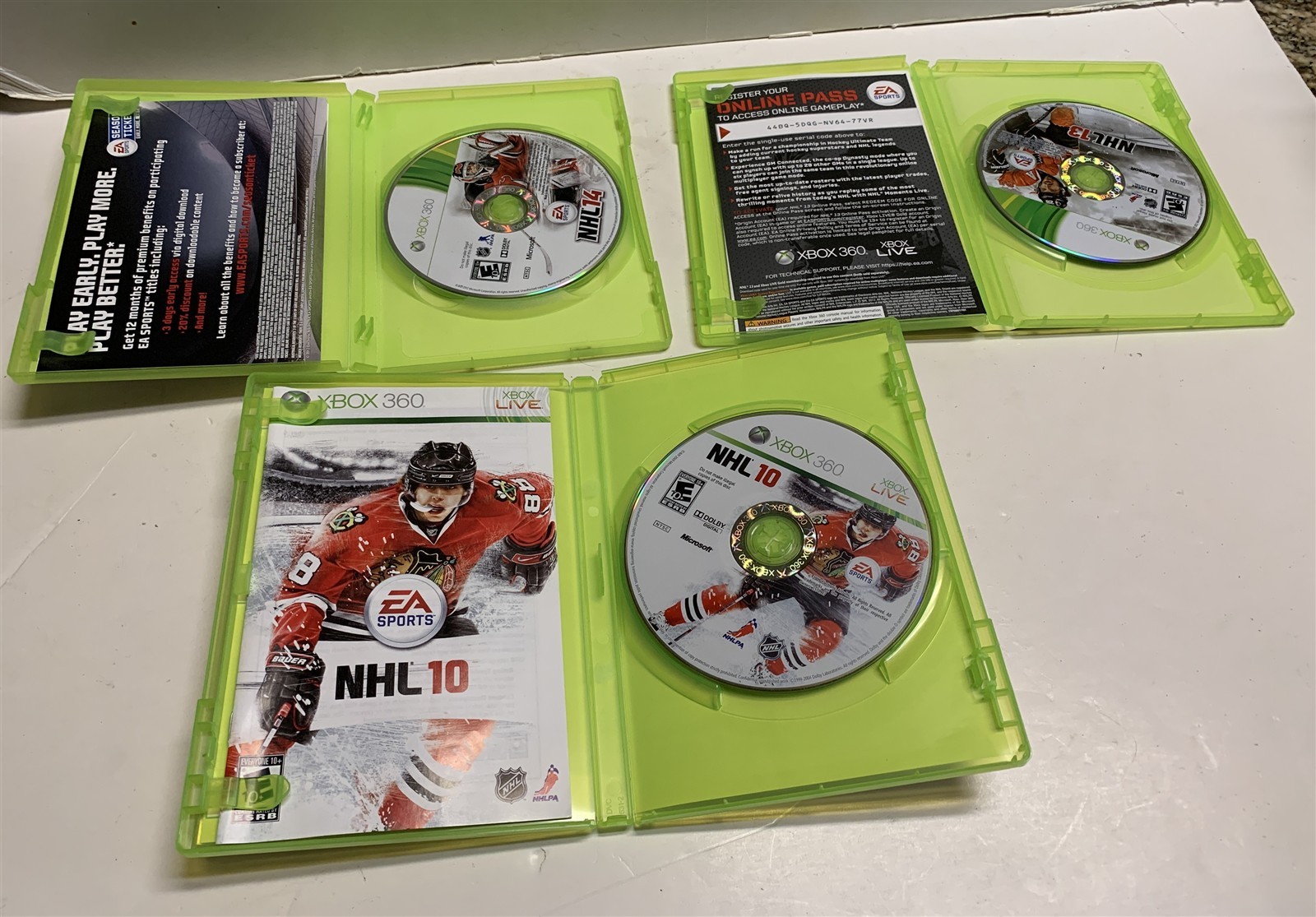Lot of 3 NHL Hockey 10 13 & 14 Microsoft Xbox 360 Video Games
