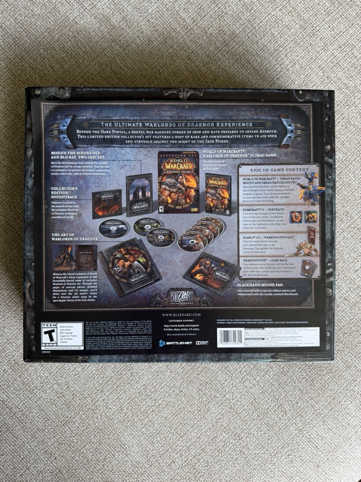 World of Warcraft Warlords of Draenor Collector’s Edition Complete Set