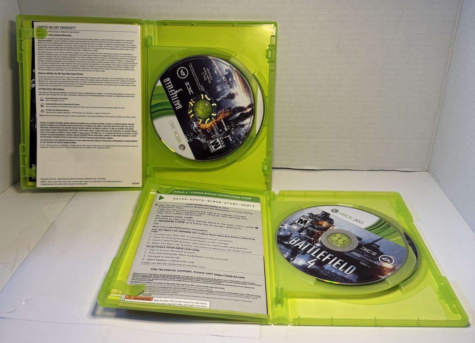XBOX 360 Battle Field 3 & 4 (w/ Bonus In-Game Content On #4 Only) Video Games