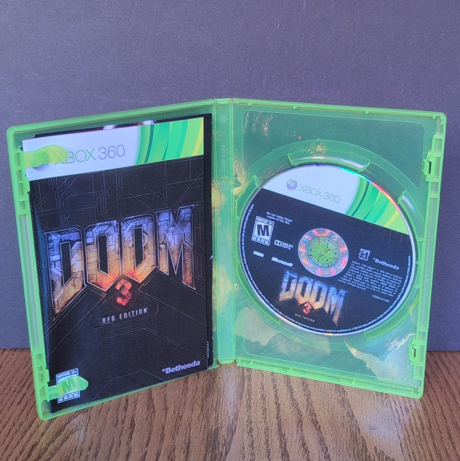 Doom 3 BFG Edition Microsoft Xbox 360 2012 CIB Complete w/ Manual Bethesda