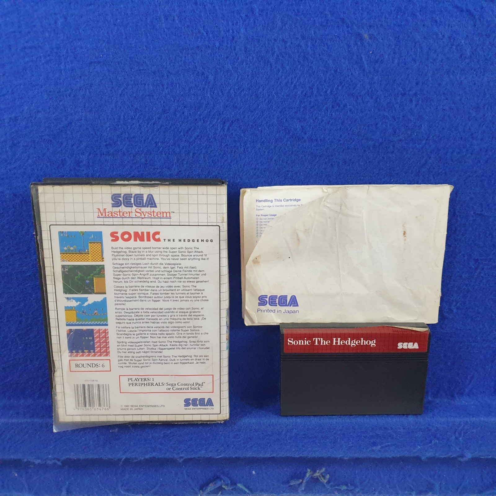 Master System SONIC THE HEDGEHOG *y Boxed & Manual PAL REGION FREE (Works in US)