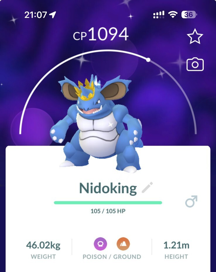 Shiny Nidoking Crown costume – TRADE 20kStardust – Read Description