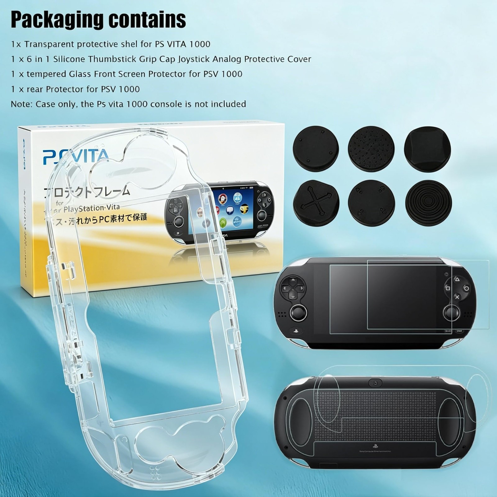 Ultra Clear Hard Shell Protective Case for Sony PS Vita 1000 Console – Durable S