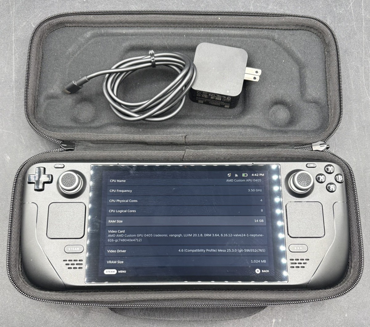 VALVE STEAM DECK 1010 1TB HANDHELD CONSOLE W/ CASE & CHARGER (MVP039661)