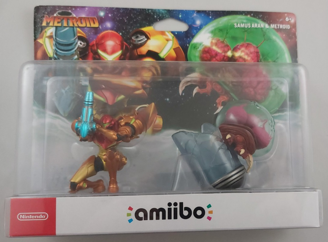 Metroid and Samus Aran Nintendo Amiibo 2-Pack – Brand New / Factory Sealed
