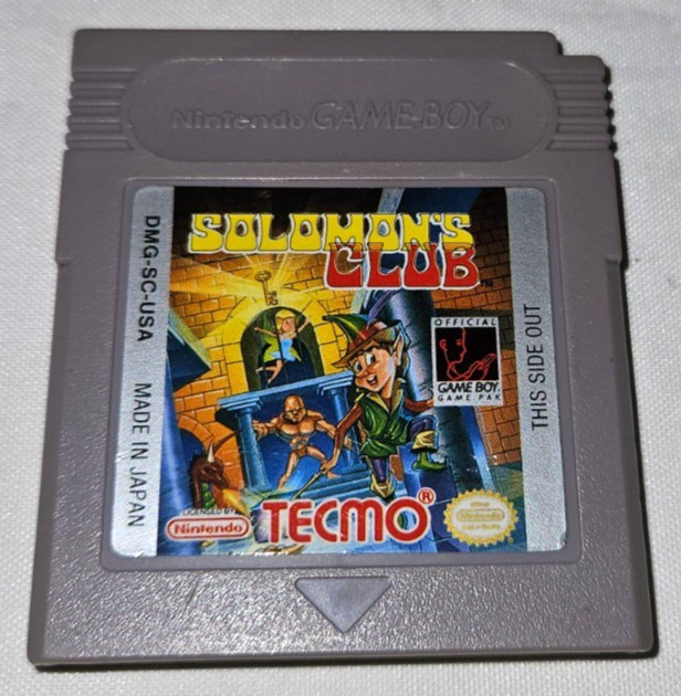 Solomon’s Club Cartridge Only Authentic Nintendo Game Boy DMG USA 1991 Gameboy