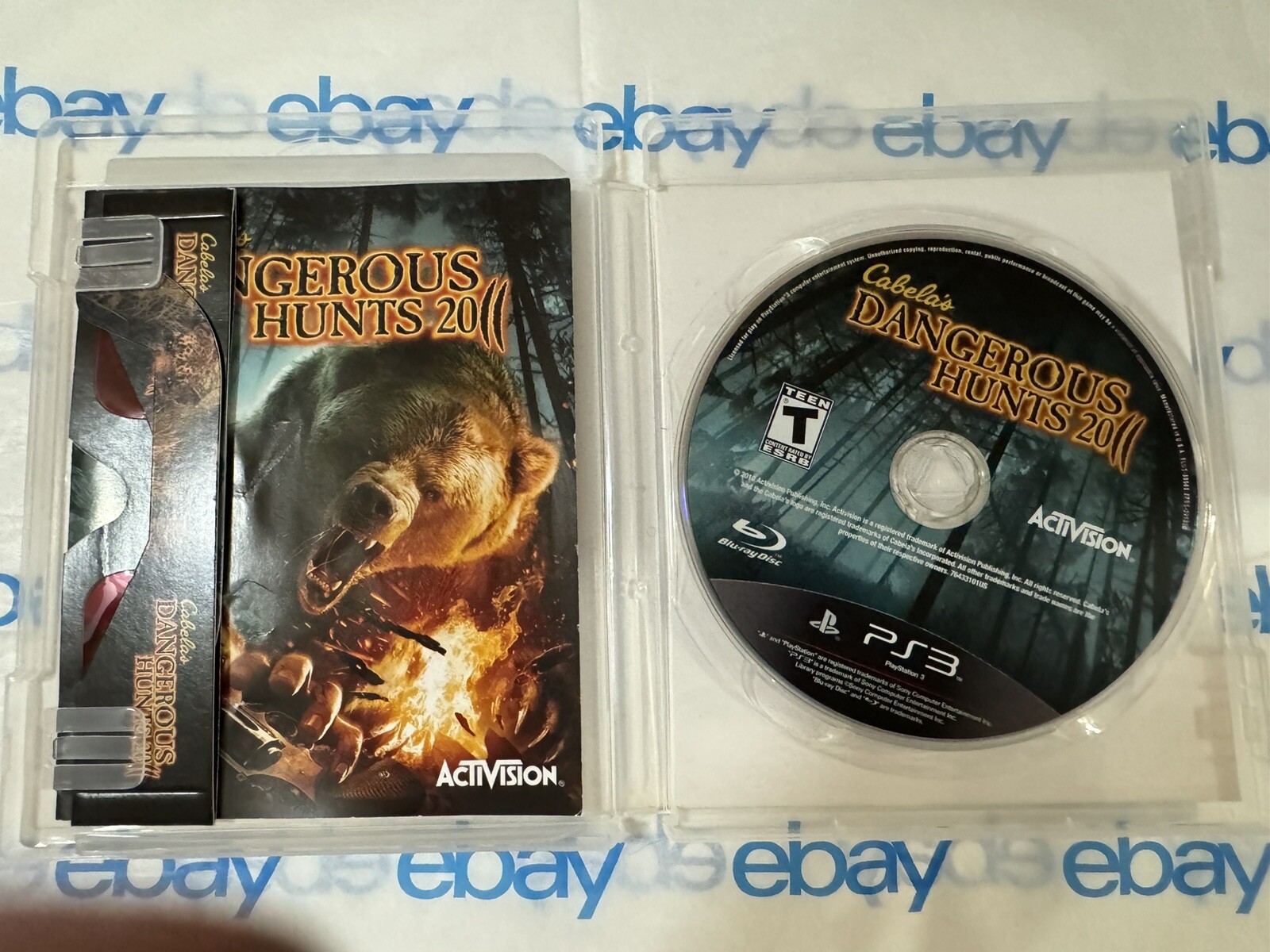 Cabelas Dangerous Hunts 2011 PlayStation PS3 Complete with Manual 3D glass’s