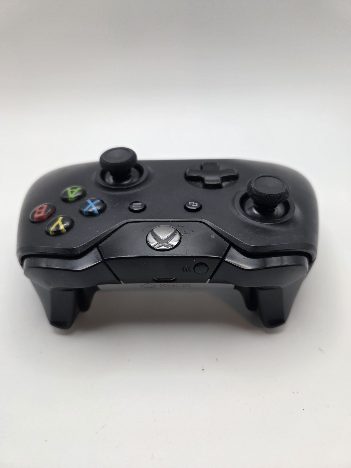 Black Xbox One 1537 Controller – Tested – No Drift – Grey OEM Battery Cover