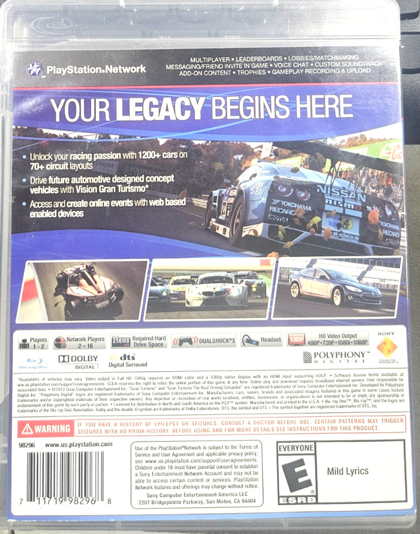 Gran Turismo 6 (PS3) PLAYSTATION 3 GOOD!!!