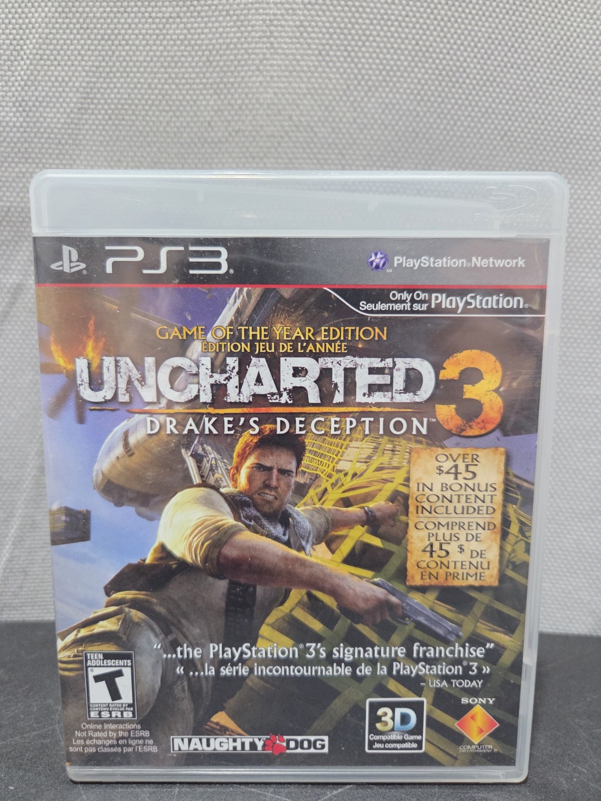 UNCHARTED 3 DRAKES DECEPTION NOT FOR RESALE GAME OF THE YEAR EDITION TESTED PS3