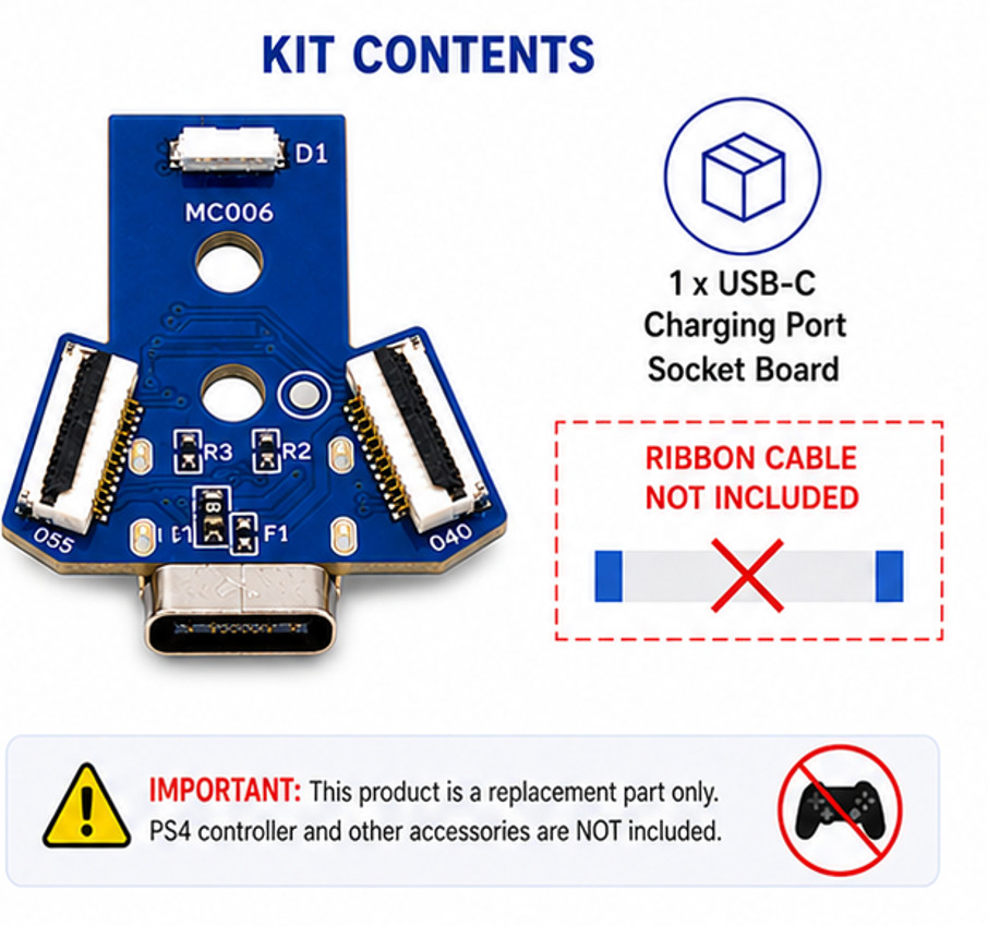 For PS4 Controller USB-C Port Board Upgrade JDS-040 JDS-055 Type-C Charge Socket