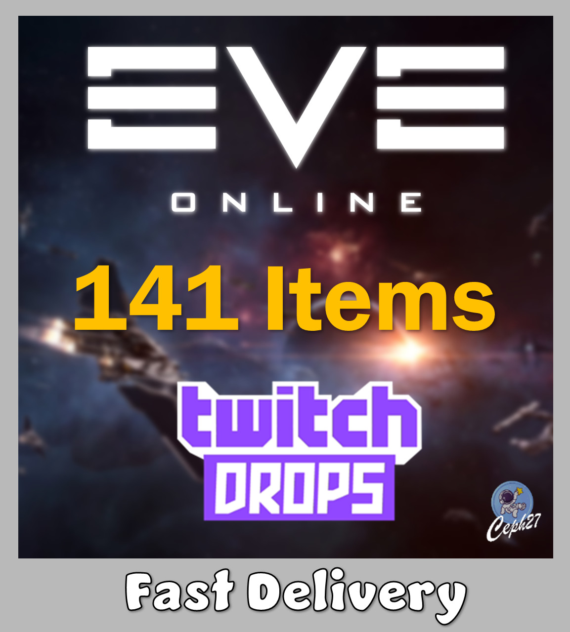 EVE Online Twitch Drops – 16 Crates + 47 Ship Skins + Paints + More – 141 Items