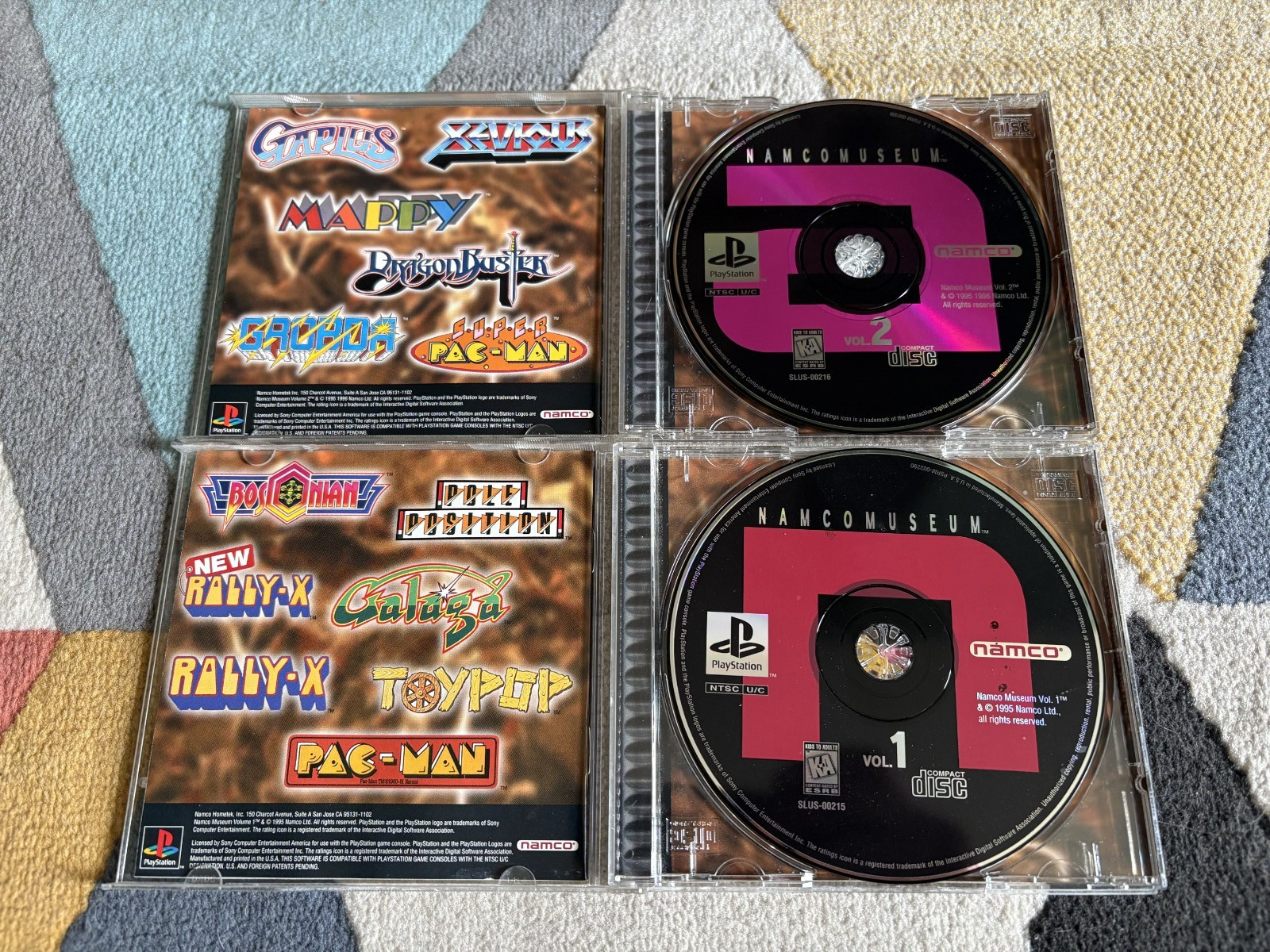 Namco Museum Vol. 1 2 3 4 5 Encore PlayStation 1 PS1 N A M C O Complete Tested