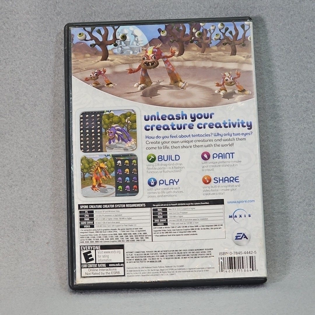 Spore Creature Creator GAME – PC/Mac CD ROM Software EA 2008