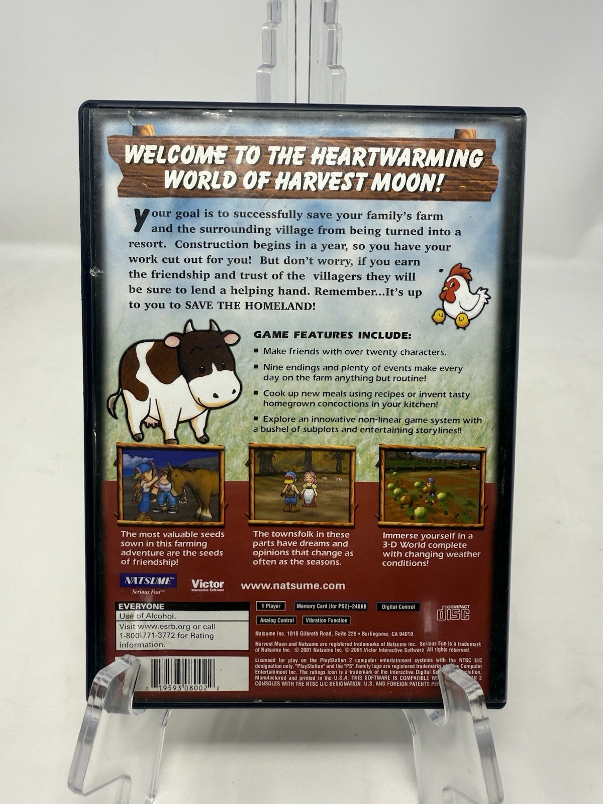 Harvest Moon: Save the Homeland – (PS2, 2001) Complete W/ Registration Card CIB