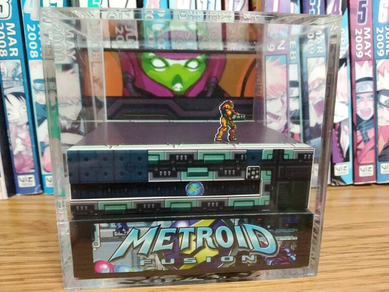 Metroid Fusion Samus SAX Handmade Diorama – Gameboy / Retro Gaming Cube – Fanart