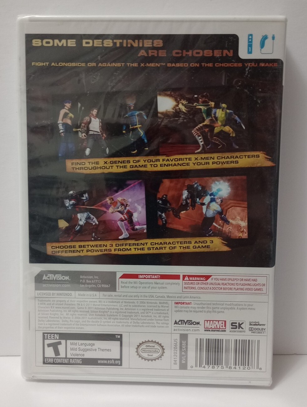 X-Men: Destiny – Nintendo Wii 2011 FACTORY SEALED Activision