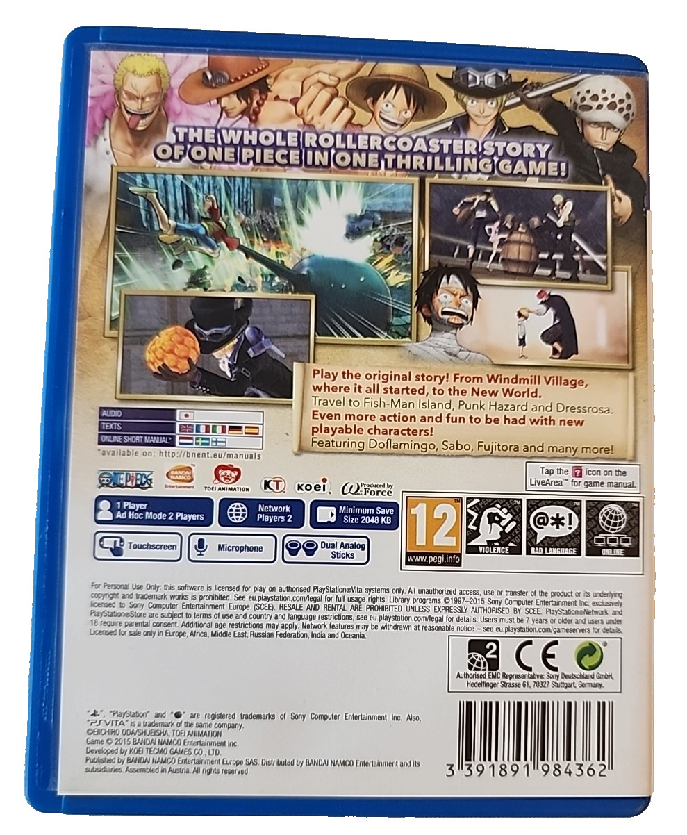One Piece: Pirate Warriors 3 – (PS Vita) – Region 2 English, Tested and Works