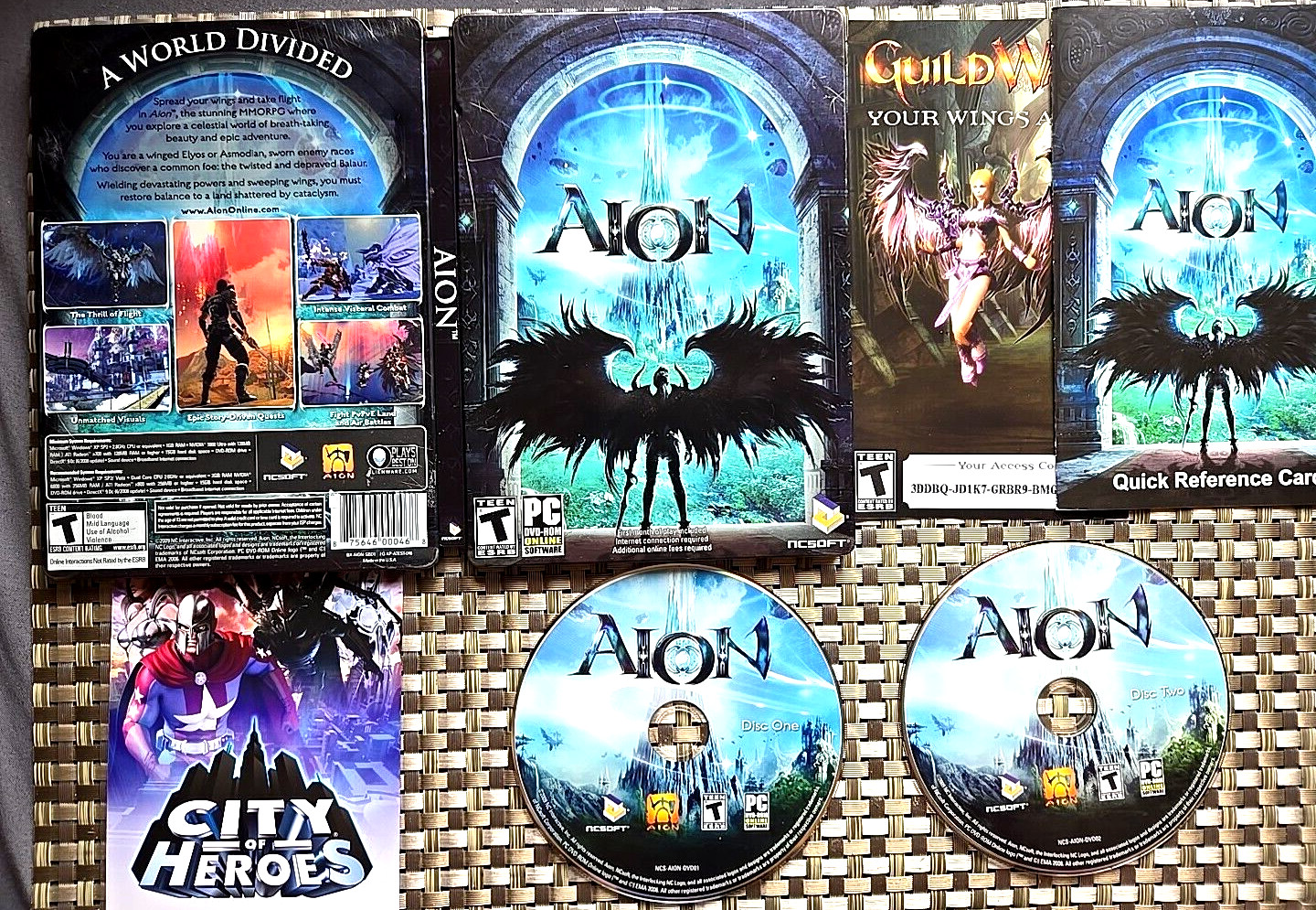 Aion PC DVD-Rom Software 2009 2-Disc Steelbook Edition Game w/Quick Reference P