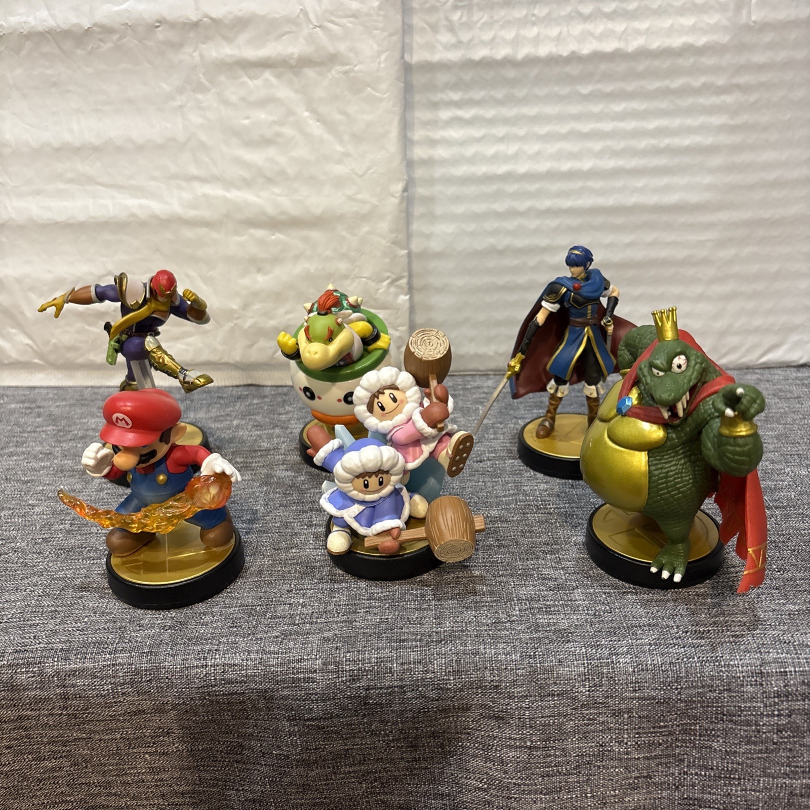 Nintendo SSBU Amiibo Lot MARIO Bowser JR King K Rool Ice Climber Capt Falcon
