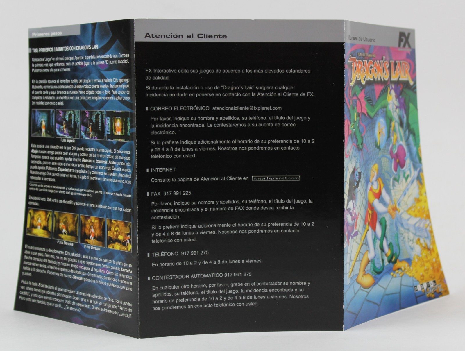2001 DRAGON’S LAIR Video Game Spain Release Translated & Dubbed Don Bluth – READ