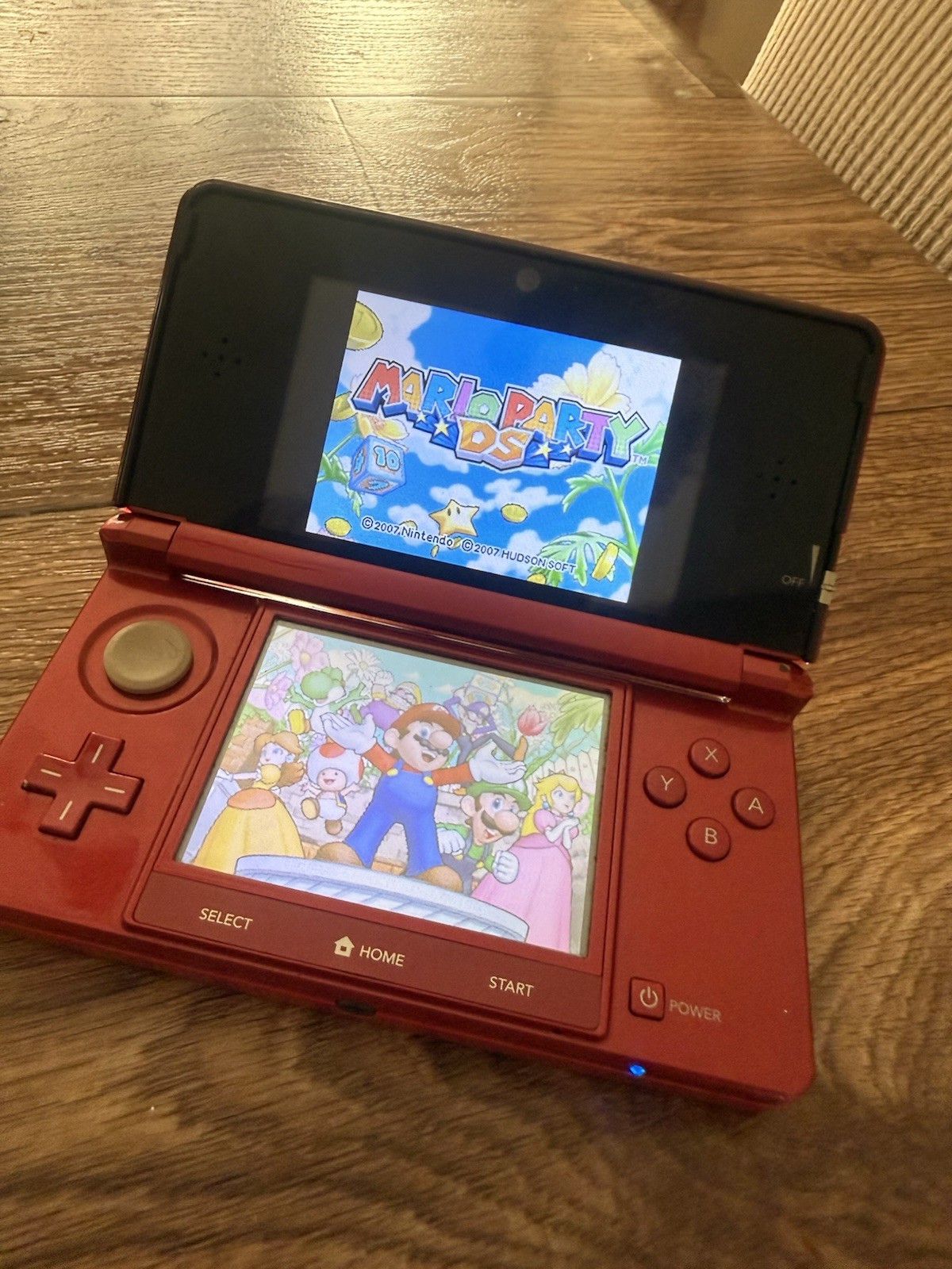 Nintendo 3DS Handheld System – Flame Red Mario Party Included /READ DESCP/