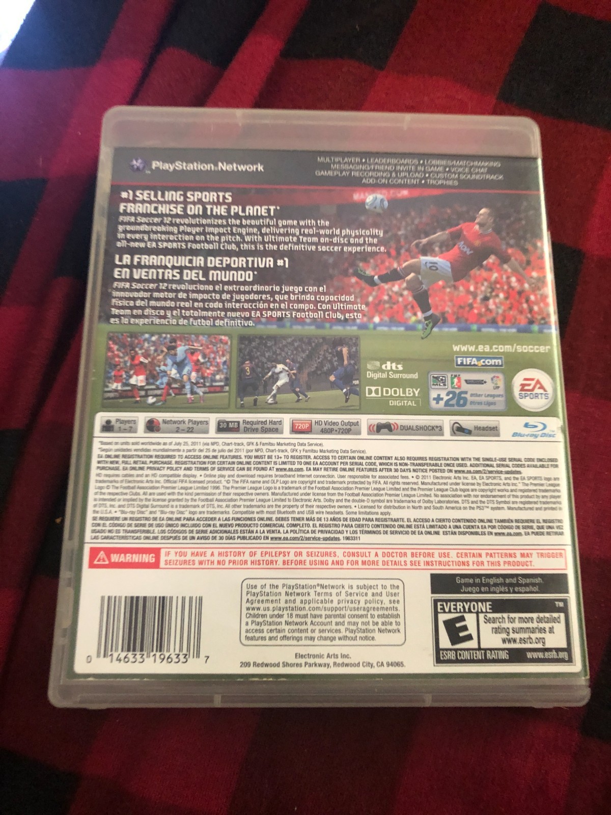 FIFA 12 Sony Playstation 3 2011 Case Manual Disc Tested Works Great Authentic
