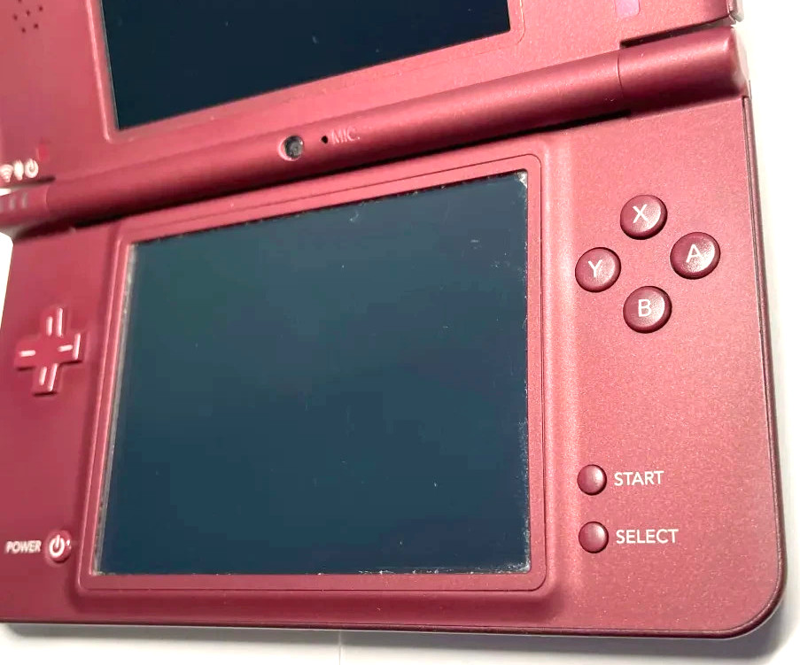 Nintendo DSi XL Burgundy Console Bundle USA Tested – 32GB SD Case OEM Charger