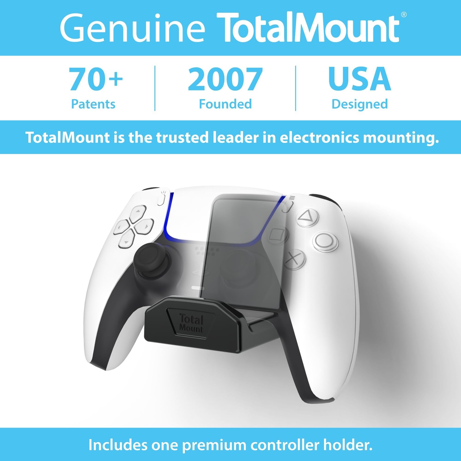 TotalMount Controller Wall Stand (1 Pack) with Non-Slip Pad & Removable Adhes…