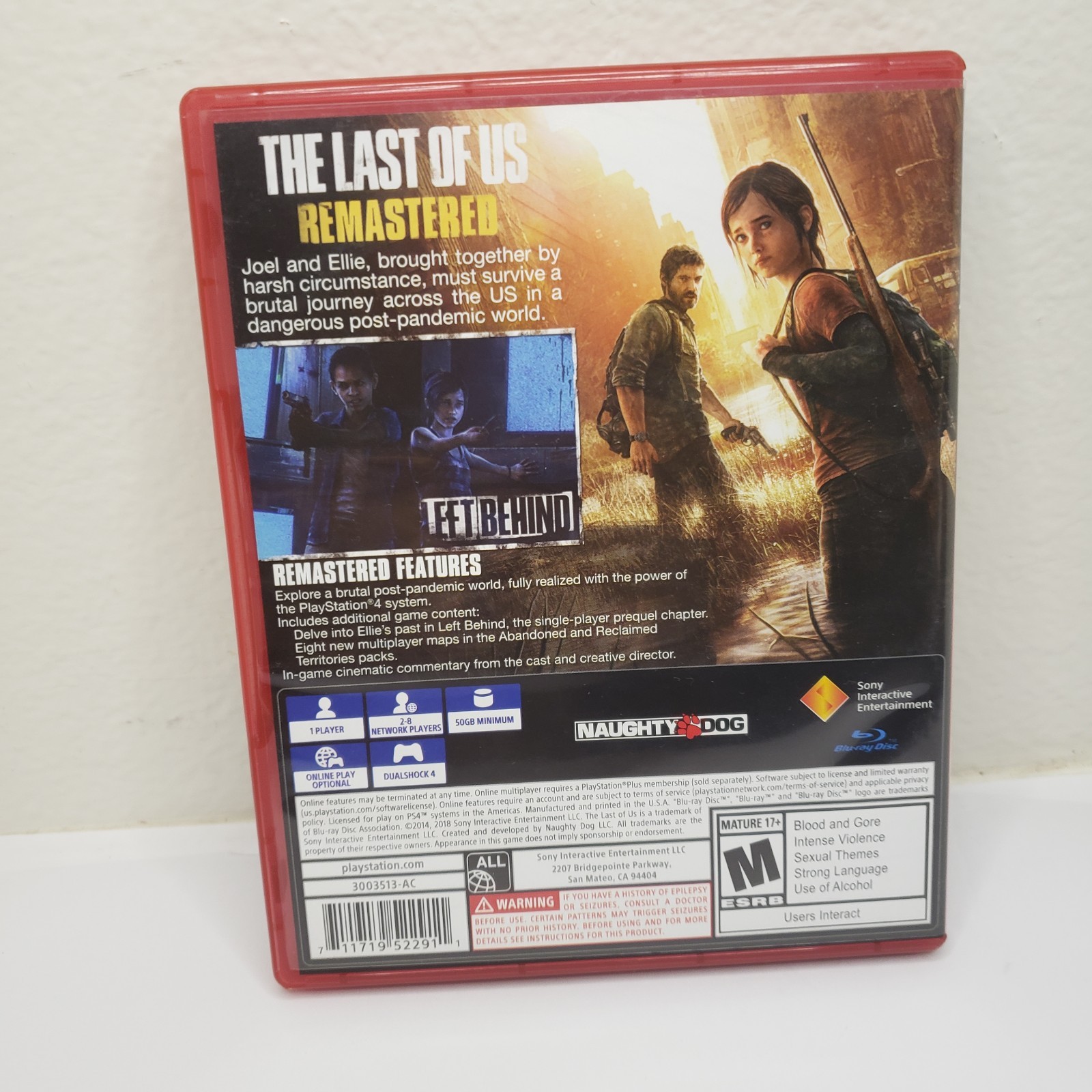 PS4 The Last of Us Remastered PS Hits Sony PlayStation 4 Clean Disc and Case