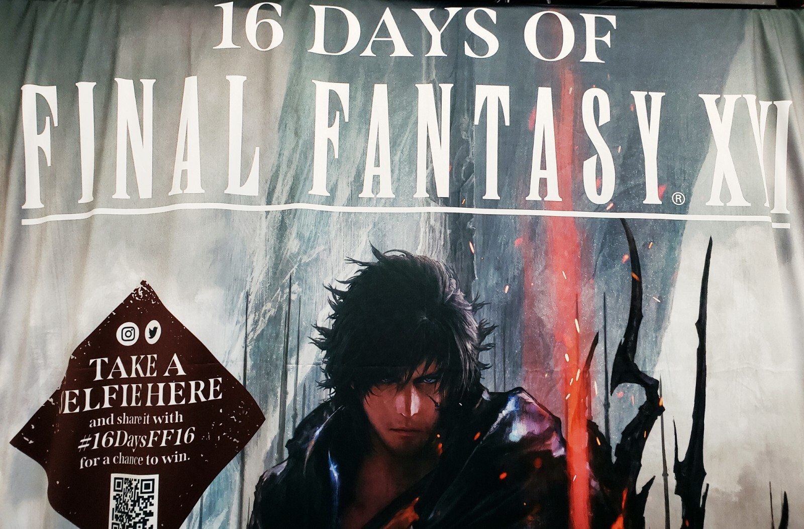 Final Fantasy XVI PS5 Cloth/Fabric Gamestop RETAIL Promo Poster (7FT x 4FT) WOW