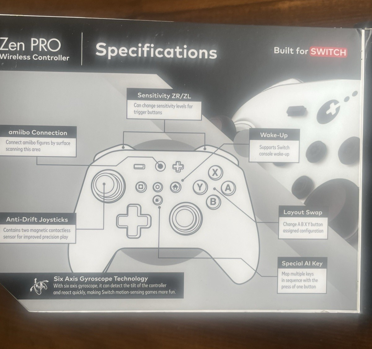 Zen PRO Wireless Controller Nintendo Switch/PC/iOS/Android -New Open Box