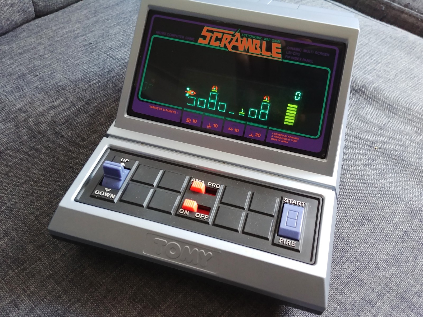 BOXED SCRAMBLE TOMY Tomytronic LSI Tabletop Electronic VFD game & watch 1982