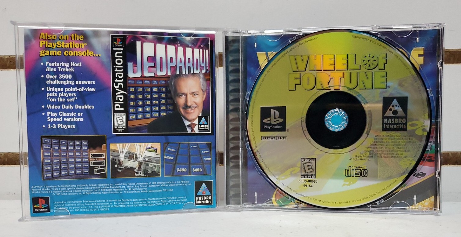 Wheel of Fortune 1st & 2nd Edition (Sony Playstation 1, PS1) Black Label *READ*