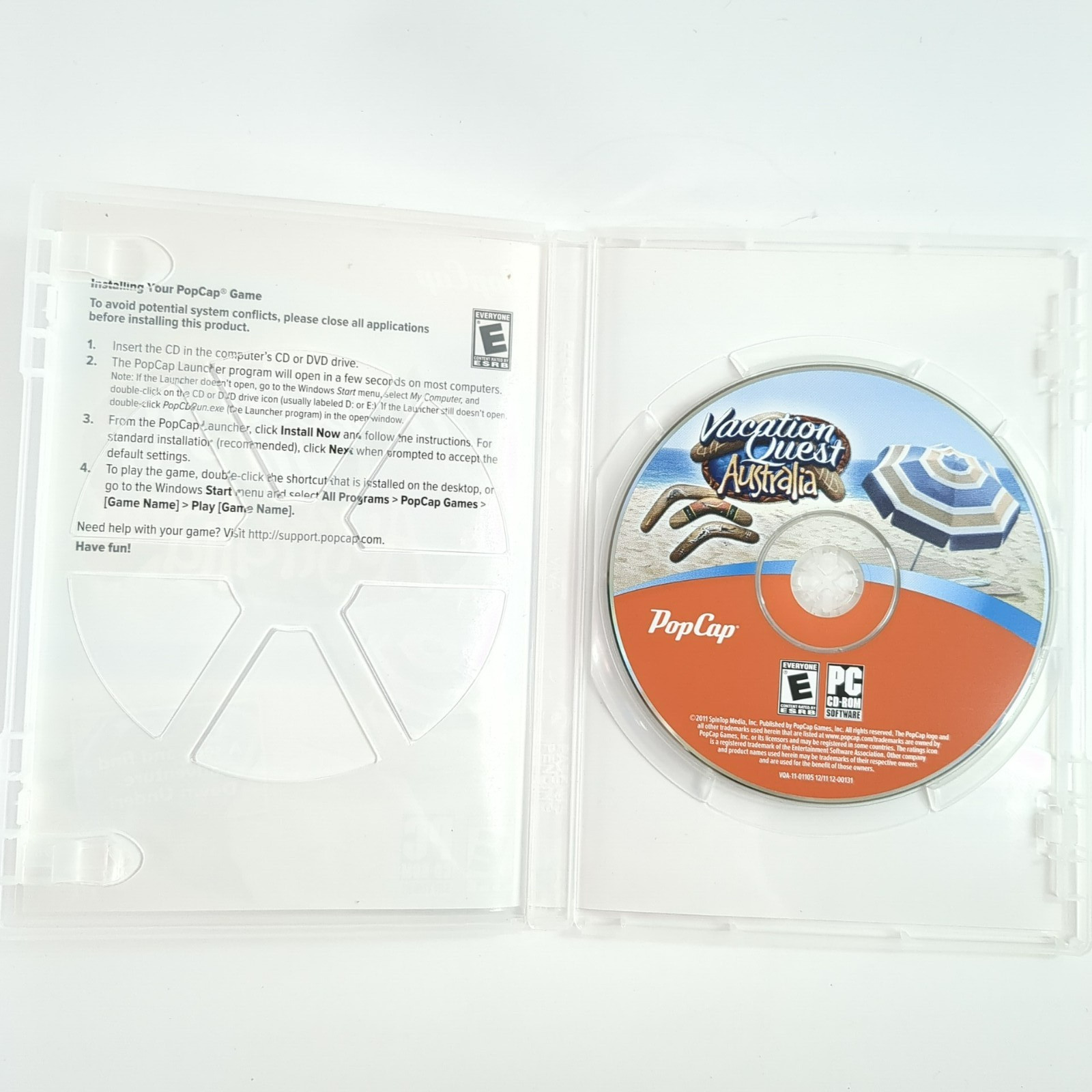 Vintage PC Game -Vacation Quest: Australia -PopCap PC CD-ROM – POPULAR GOOD