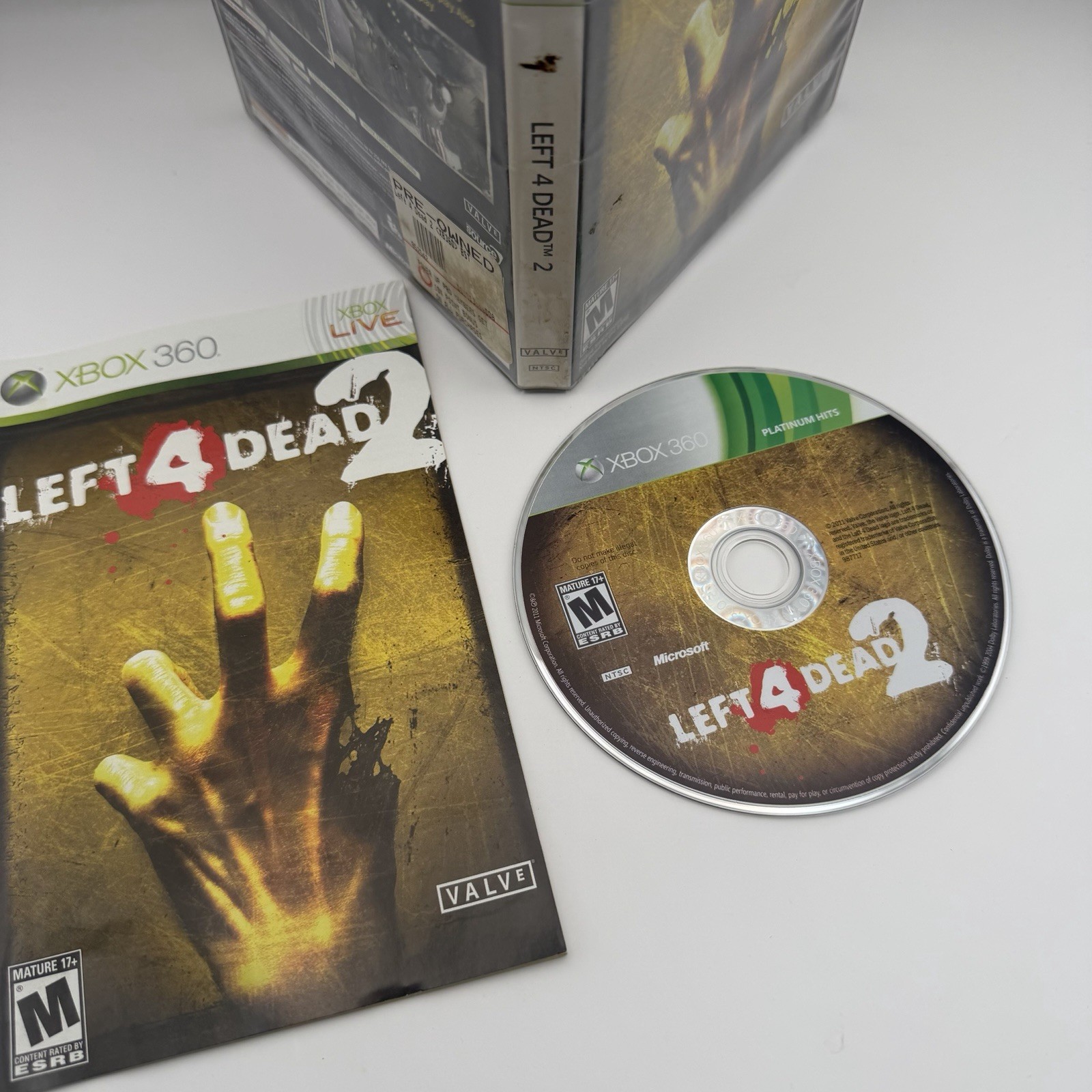 Left 4 Dead 2 (Microsoft Xbox 360, 2009) Platinum Hits CIB Complete W/ Manual