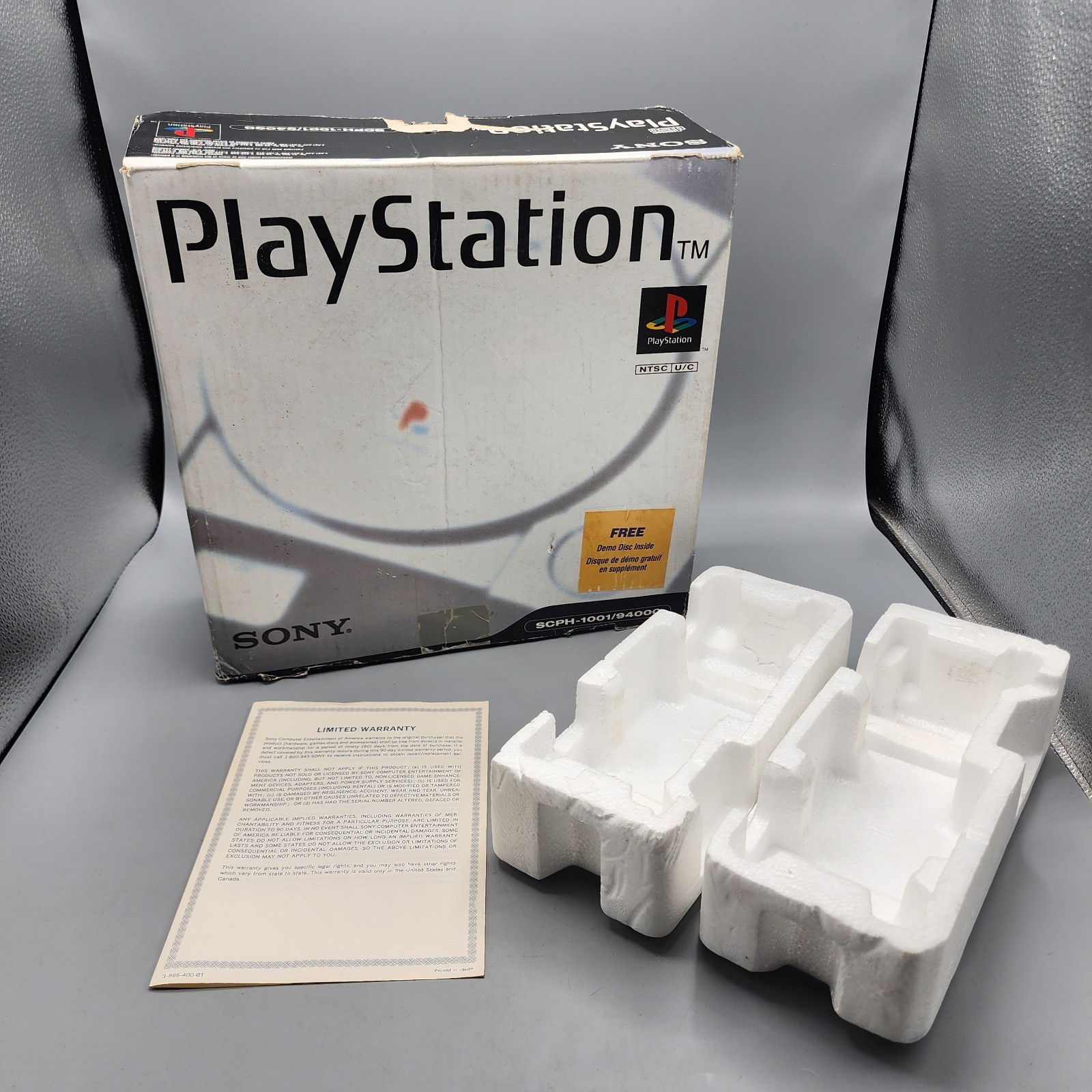 Sony PlayStation SCPH-1001 Console Box, Foam & Insert ONLY / No Console / READ