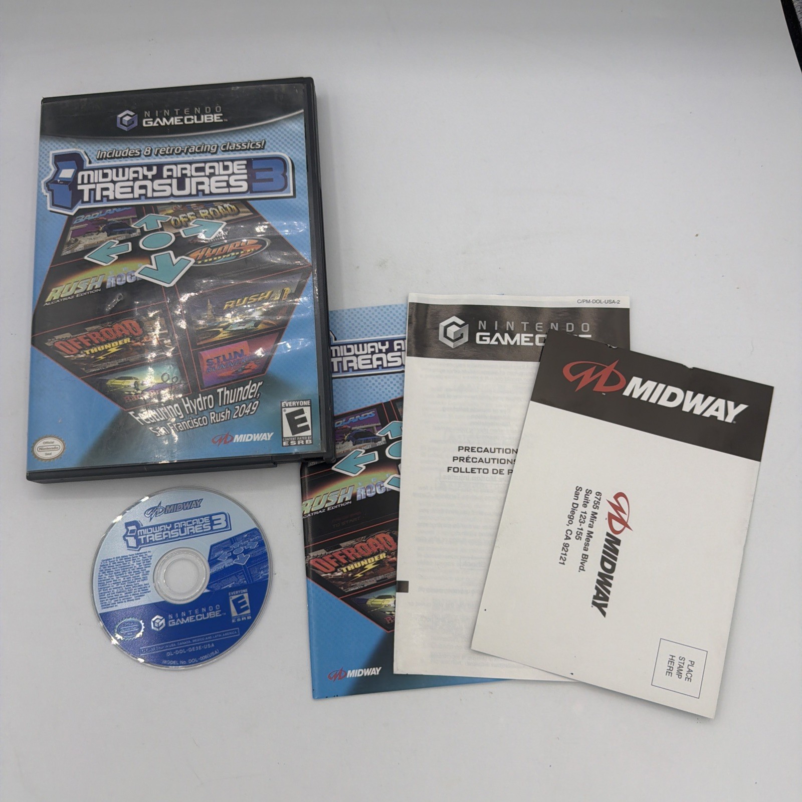 Midway Arcade Treasures 3 (Nintendo GameCube, 2005) Complete + Reg Card