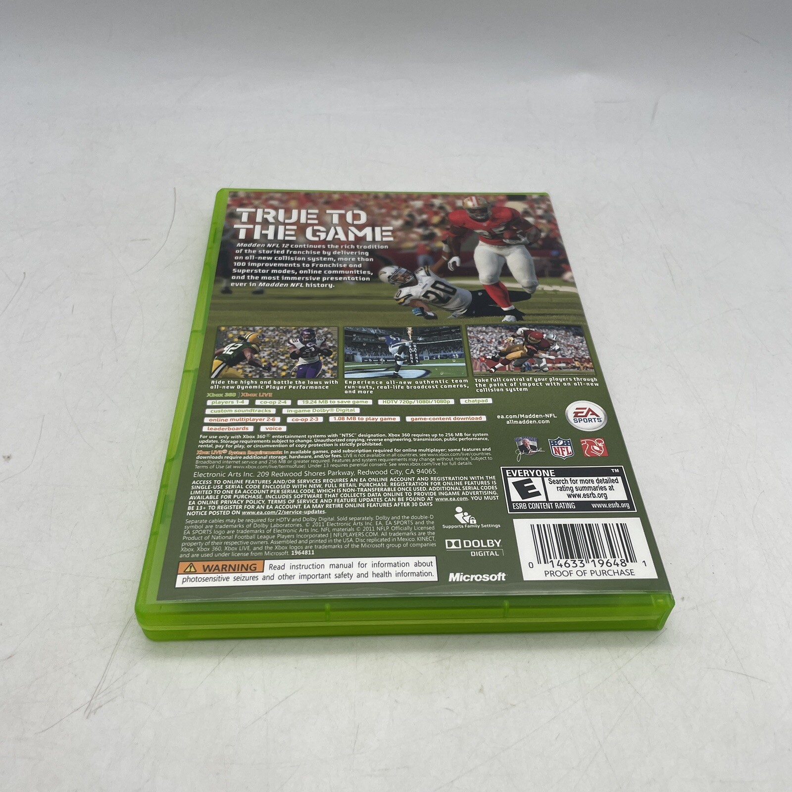 Madden NFL 12 Xbox 360 Complete W/ Manual CIB Tested Working