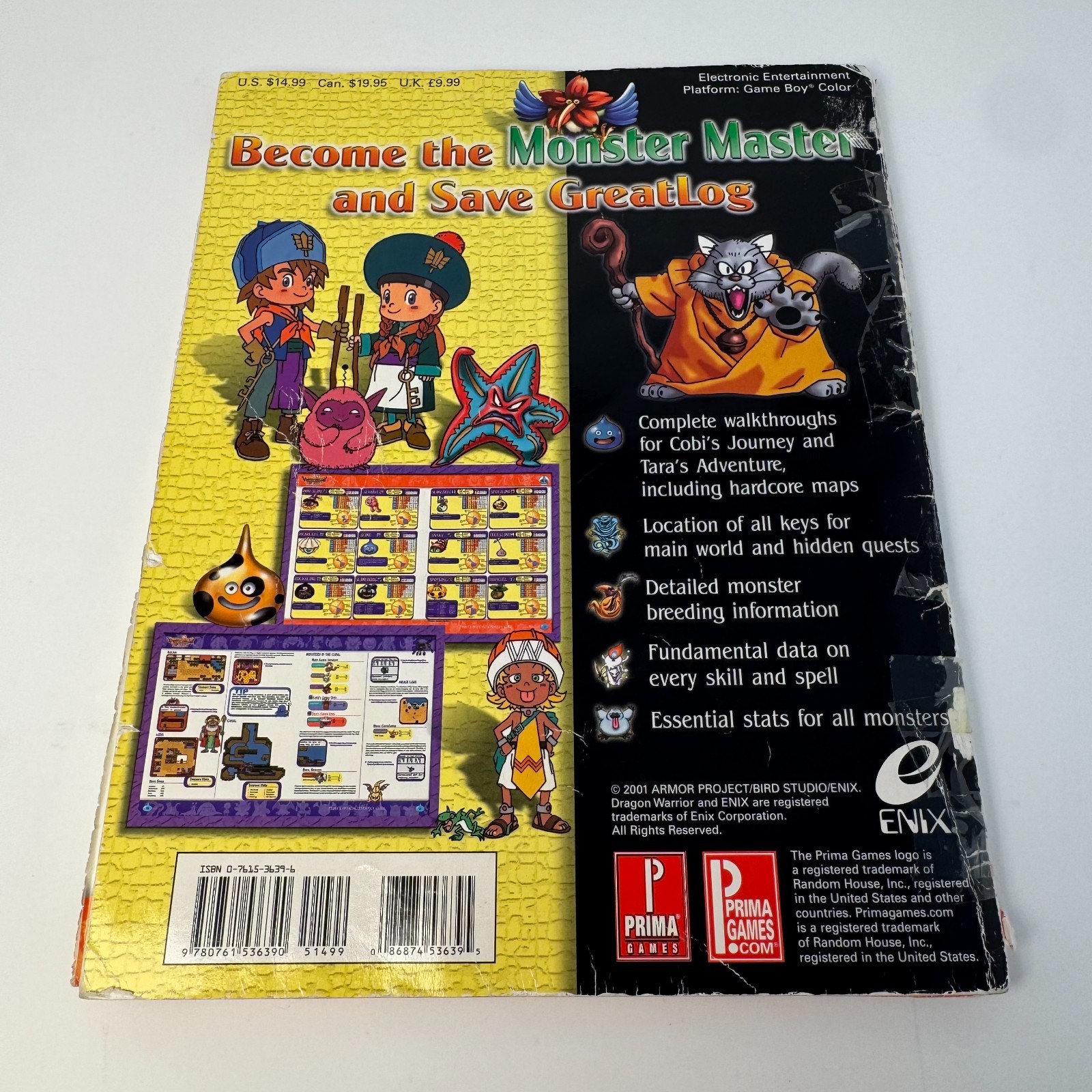 Bad Condition: Prima Dragon Warrior Monsters 2 Game Boy Color GBC Strategy Guide