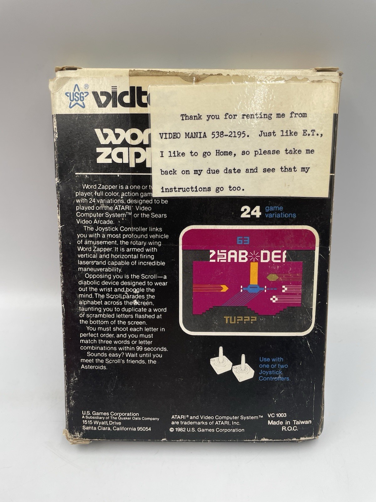 Atari 2600 – WORD ZAPPER with Original Box – Tested & WORKS