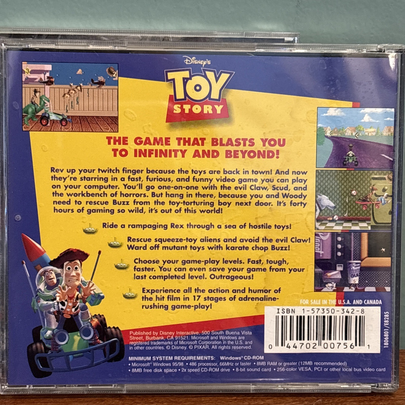 Set of 3 Toy Story 1 2 PC CD ROM Action Game Power Play Sampler Disney Pixar