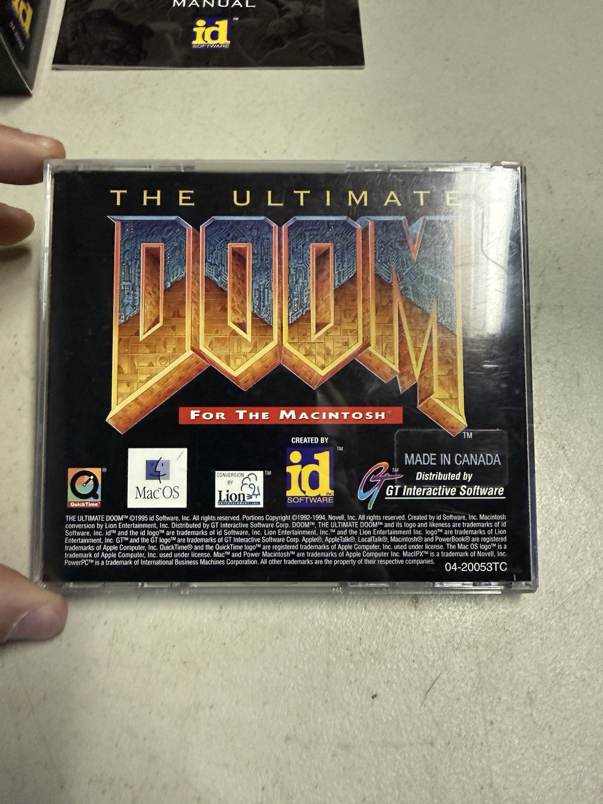 1995 The Ultimate Doom Big Box Macintosh Original Megahit w/ Manual & Poster